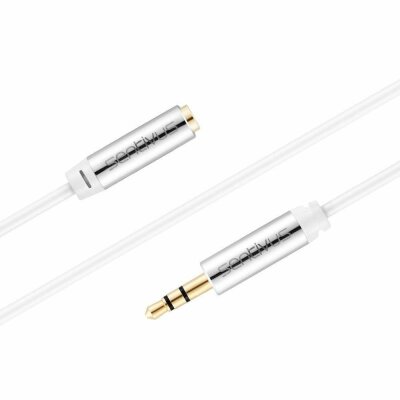 Sentivus AU061 Premium Audio Klinken-Verlängerungskabel (3,5mm Stecker auf 3,5mm Buchse), Vergoldete Kontakte, 0,50m, weiß