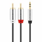 Sentivus AU070 Premium Audio Klinken auf Cinch Kabel (3,5mm Stecker auf 2x Cinch-Stecker), Vergoldete Kontakte, 0,50m, schwarz