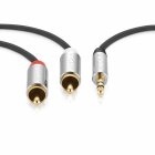 Sentivus AU070 Premium Audio Klinken auf Cinch Kabel (3,5mm Stecker auf 2x Cinch-Stecker), Vergoldete Kontakte, 5,00m, schwarz