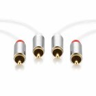 Sentivus AU081 Premium Audio Cinch auf Cinch Kabel (2x Cinch-Steckerzu 2x Cinch-Stecker), Vergoldete Kontakte, 0,50m, weiß