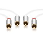 Sentivus AU081 Premium Audio Cinch auf Cinch Kabel (2x Cinch-Steckerzu 2x Cinch-Stecker), Vergoldete Kontakte, 1,50m, weiß