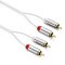 Sentivus AU081 Premium Audio Cinch auf Cinch Kabel (2x Cinch-Steckerzu 2x Cinch-Stecker), Vergoldete Kontakte, 1,50m, weiß