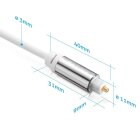 Sentivus AU091 Premium Toslink Optisches Kabel, Digital-Audiokabel, 1,00m, weiß