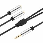 Sentivus AU100 Premium Audio Klinken Y-Splitter-Kabel (3,5mm Stecker auf 2 x 3,5mm Buchse), 1,50m, schwarz