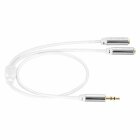 Sentivus AU101 Premium Audio Klinken Y-Splitter-Kabel (3,5mm Stecker auf 2 x 3,5mm Buchse), 0,10m, weiß