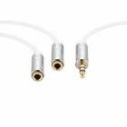 Sentivus AU101 Premium Audio Klinken Y-Splitter-Kabel (3,5mm Stecker auf 2 x 3,5mm Buchse), 1,50m, weiß