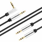 Sentivus AU110 Premium Audio Kabel Set (3.5mm Stecker zu 3.5mm Stecker  + 1x 3.5mm Stecker zu 3.5mm Stecker 90 Grad gewinkelt), 1,00m, schwarz