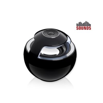 SOUNDS 360° Bluetooth Lautsprecher schwarz mit integrierter Freisprechfunktion & musikgesteuerten LED-Lichteffekten (B-Ware - wie NEU!)