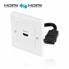 conecto HDMI Anschlussdose mit Ethernet Kanal für Wandeinbau Unterputz, Präzisions-Steckkontakte, 1-fach weiß