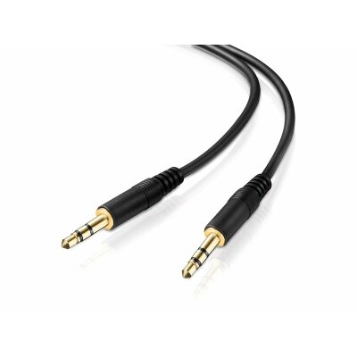 1,5 m Stereo-Aux-Kabel 2-mal 3,5-mm-Stecker Klinke vergoldet Ultraslim-Design