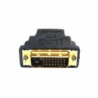 Adapter 24+1-poliger DVI-D-Stecker auf HDMI-Buchse vergoldet schwarz (2er Pack)