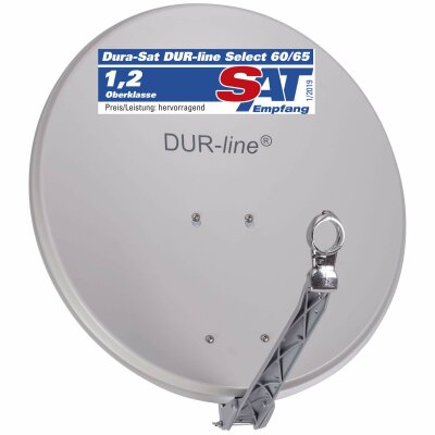 DUR-line Select 60/65cm Hellgrau Satelliten-Schüssel - Test + Sehr gut + Aluminium Sat-Spiegel