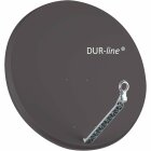DUR-line 4 Teilnehmer Set - Qualitäts-Alu-Satelliten-Komplettanlage - Select 85/90cm Spiegel/Schüssel Anthrazit + Quad LNB - für 4 Receiver/TV [Neuste Technik, DVB-S2, 4K, 3D]