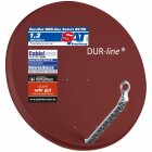 DUR-line Select 85/90cm Rot Satelliten-Schüssel - 3 x Test + Sehr gut + Aluminium Sat-Spiegel