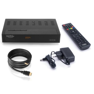Xoro HRK 7670 TWIN DVB-C HD Kabelreceiver (HDTV TWIN Tuner, HDMI, USB PVR Ready, 12V) schwarz, inkl. HDMI-Kabel