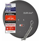 DUR-line 8 Teilnehmer Set - Qualitäts-Alu-Satelliten-Komplettanlage - Select 75/80cm Spiegel/Schüssel Anthrazit + Octo LNB - für 8 Receiver/TV [Neuste Technik, DVB-S2, 4K, 3D]