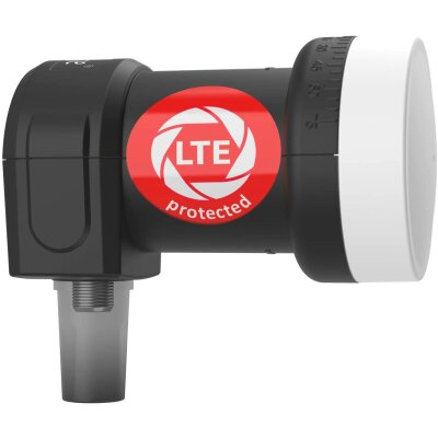 DUR-line +Ultra Single LNB - 1 Teilnehmer schwarz - mit LTE-Filter [ Test SEHR GUT ] 1-Fach, digital, Full HD, 4K, 3D, Sieger - Premium-Qualität
