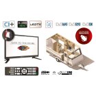 Opticum LED TV 20 Zoll HDTV Camping Travel Fernseher 12V / 24V Eingang (DVB-S2, DVB-T2, DVB-C, CI+, H.265 HEVC) schwarz
