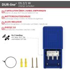 DUR-line 2/1 DiseqC Schalter - im Wetterschutzgehäuse für den Empfang von 2 Satelliten für 1 Teilnehmer - LNB Signal Umschalter/Switch für SAT Receiver - für Multifeed-Anlagen ohne Multischalter