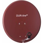 DUR-Line MDA 60cm Rot - Aluminium Satellitenschüssel mit LNB Feedhalterung - Sat Antenne Spiegel Anlage [Digital, Camping, Astra 19,2°, DVB-S/S2, Full HD, 4K, 3D]