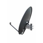 Antennen-Set Opticum SAT Schüssel Satelliten-Antenne 80 cm Alu, LH-80 Anthrazit mit Opticum Twin LNB LTP-04H NEU FullHD HDTV