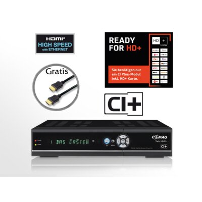 COMAG TWIN HD/CI+ HD-Twin-Tuner Sat Receiver inkl. gratis HIGHSPEED HDMI-Kabel