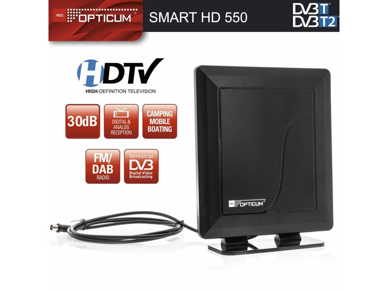 OPTICUM Smart HD 550 DVB-T/T2 Innenantenne (B-Ware, wie NEU)