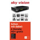 sky vision UHD 3000 HD+ Digitaler UHD Satellitenreceiver (4K UHD, HDTV, DVB-S2, HDMI, USB 2.0, PVR-Ready, 2160p, Unicable), inkl. HD+ Karte 6 Monate gratis
