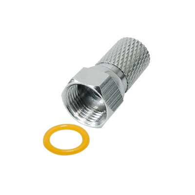 F-Stecker für Kabel-Ø 7,0 mm wasserdicht mit einem Gummiring (Gummidichtung)