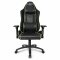 L33T Gaming Stuhl Bürostuhl Ergonomischer Chefsessel E-Sport PC-Stuhl mit Nacken-, u. Lendenwirbelstütze, PU Leder, Hohe Rückenlehne, Verstellbarer Schreibtischstuhl E-Sports Gaming Chair Schwarz Grün