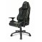 L33T Gaming Stuhl Bürostuhl Ergonomischer Chefsessel E-Sport PC-Stuhl mit Nacken-, u. Lendenwirbelstütze, PU Leder, Hohe Rückenlehne, Verstellbarer Schreibtischstuhl E-Sports Gaming Chair Schwarz Grün