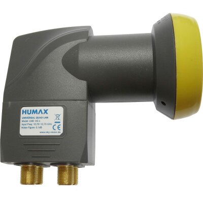 HUMAX Digital LNB 143s-B Quad Switch (Quad LNB, 4 Ausgänge, Wetterschutz, eingebauter Multischalter, 40 mm Feed) Rauschmaß 0,1 dB