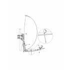 DUR-line Select 75/80cm Hellgrau Satelliten-Schüssel - 3 x Test + Sehr gut + Aluminium Sat-Spiegel, B-Ware
