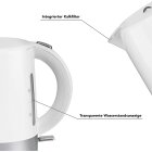 THOMSON Wasserkocher 1 Liter - weißer Wasserkocher mit Kalkfilter, Wasserkocher kabellos, schnell & energiesparend, Schnellkochfunktion für heißes Wasser in kurzer Zeit