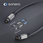 sonero® Premium optisches Toslink Kabel, 3,00m, vergoldete Kontakte, schwarz