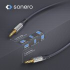 sonero® Premium Audiokabel 3.5mm Klinke, 1,50m, vergoldete Kontakte, schwarz