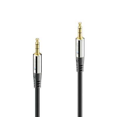 sonero® Premium Audiokabel 3.5mm Klinke, 7,50m, vergoldete Kontakte, schwarz