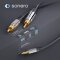 sonero® Premium Audio Adapterkabel, 1,50m, 3.5mm Klinke auf 2x Cinch Stecker, vergoldete Kontakte, schwarz