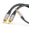 sonero® Premium Audio Adapterkabel, 3,00m, 3.5mm Klinke auf 2x Cinch Stecker, vergoldete Kontakte, schwarz