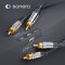 sonero® Premium Cinch Audiokabel, 2x Cinch Stecker auf 2x Cinch Stecker 1,00m, vergoldete Kontakte, schwarz