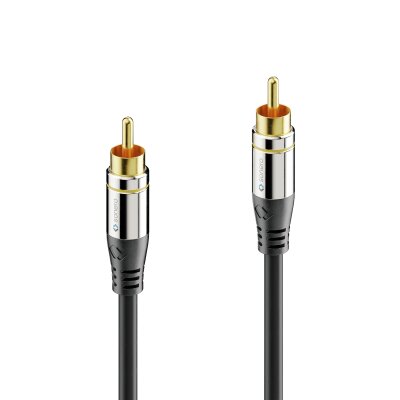 sonero® Premium Cinch Audiokabel, 1x Cinch Stecker auf 1x Cinch Stecker 1,00m, vergoldete Kontakte, schwarz