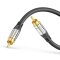 sonero® Premium Cinch Audiokabel, 1x Cinch Stecker auf 1x Cinch Stecker 2,00m, vergoldete Kontakte, schwarz