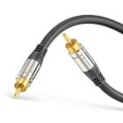 sonero® Premium Cinch Audiokabel, 1x Cinch Stecker auf 1x Cinch Stecker 5,00m, vergoldete Kontakte, schwarz