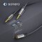 sonero® Premium Stereo Audio Adapter, 0,20m, 2x 3,5mm Klinke Stecker auf 3,5mm Klinke Buchse, schwarz