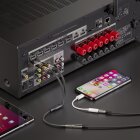 sonero® Premium Audio Adapter, 0,20m, 2x Cinch Stecker auf 3,5mm Klinke Buchse, schwarz