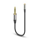 sonero® Premium Kopfhörer Adapter, 0,20m, 6,3mm Klinke Stecker auf 3,5mm Klinke Buchse, schwarz