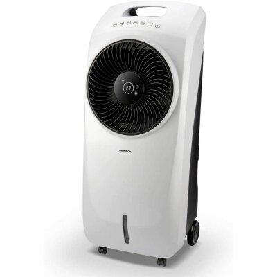 Thomson WT250 Luftkühler mit Wasserkühlung-3-in-1 Klimagerät (Air Cooler, Luftbefeuchter & Ventilator), 3 Stufen & 2 EIS-Packs, Raumkühler mit Fernbedienung, Farbe, Weiß - Schwarz