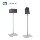 conecto CC50294 Lautsprecher-Standfuß (1/4 Zoll oder Play3), Standhöhe: 1012mm, Traglast: max. 2,6kg, Sockelmaß: 400x300mm, weiß, B-Ware wie NEU