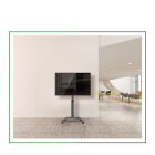 conecto LM-FS02NBE Professional TV-Ständer Standfuß für Flachbildschirm LCD LED Plasma höhenverstellbar 37-70 Zoll (94-178 cm, bis 70 kg Tragkraft) max. VESA 600x400mm, Aluminium, schwarz