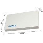 Humax Quad Flat Sat Flachantenne 50-QD - Satelliten-Flachantenne inkl. Fenster-, Wand- und Masthalterung für 4 Teilnehmer
